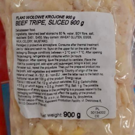 Flaki wołowe krojone
